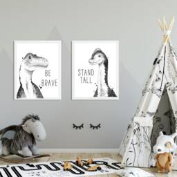 Dinosaur Prints, Nursery Decor, Boys Bedroom Room Wall Art, Art - thumbnail 2