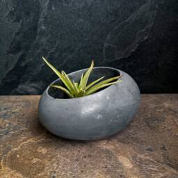 Concrete Minimalist Planter, Slanted Pot, Table Centerpiece, Asymmetrical Succulent Decorative Modern Nordic, Pebble - thumbnail 3