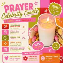 Saint Hudson Inspired Prayer Candle 8Oz Fandom Soy Wax, Funny Novelty Gift - thumbnail 3