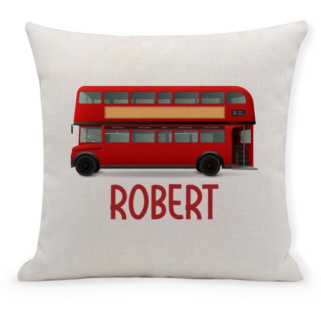 Personalized London Bus Cushion Cover, Kids Decor - 40cm - image 1