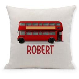 Personalized London Bus Cushion Cover, Kids Decor - 40cm