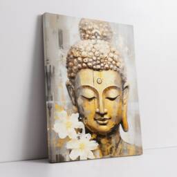 Buddha Art in Gold Style Oil Painting Buddhism Asia Spiritual Wall Framed Canvas Poster Print Home/Office Room Decor Religious Gifts - thumbnail 2