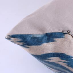 Ikat Silk Velvet Pillow 16x24 - Handmade Boho Cushion Cover Turkish Home Decor Accent - thumbnail 2