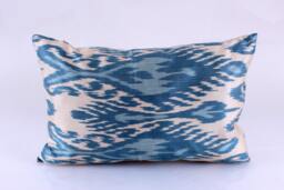 Ikat Silk Velvet Pillow 16x24 - Handmade Boho Cushion Cover Turkish Home Decor Accent