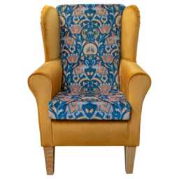 Sapphire Wingback Armchair Luxury Velvet Fireside Accent Chair - thumbnail 3