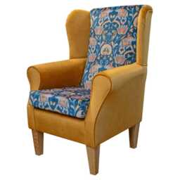Sapphire Wingback Armchair Luxury Velvet Fireside Accent Chair - thumbnail 2