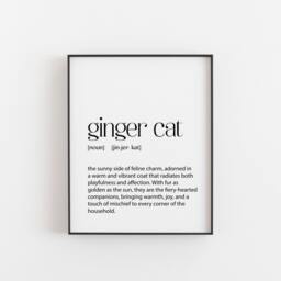 Ginger Cat Definition Print, Lover Gifts, Gift, Galley Art, D??cor, Home Art Mum Poster - thumbnail 1
