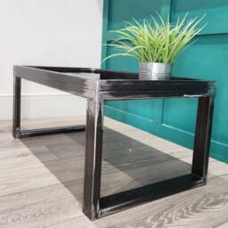 Industrial Modern Steel Coffee Table - Handmade Raw Minimalist Living Room Furniture UK Made Centre - thumbnail 2