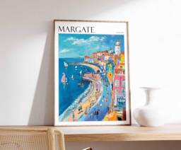 Margate Travel Poster Coastal British Seaside Art - thumbnail 1