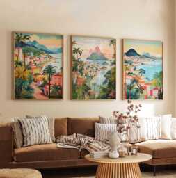 Set Of 3 Rio De Janeiro Posters, Travel Prints, Wall Art, Prints Set, Decor - thumbnail 1