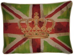 Union Jack Lime Design 1 Oblong Tapestry Cushion Pillow Cover - thumbnail 1