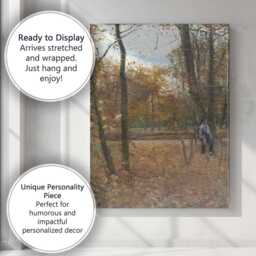 Impressionist Autumn Forest Woodland Figure Scene Canvas Wall Art Print Decor Picture Ready To Hang - thumbnail 3