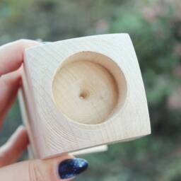 Wooden Candle Holder - Heart Unfinished Wooden Candle Holders For Tea Light Candles Made Of Beech Wood - thumbnail 3