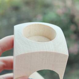 Wooden Candle Holder - Heart Unfinished Wooden Candle Holders For Tea Light Candles Made Of Beech Wood - thumbnail 2