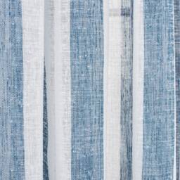 striped Faux Linen Curtain Panel Custom Back Tab Living Room Drapes - thumbnail 2