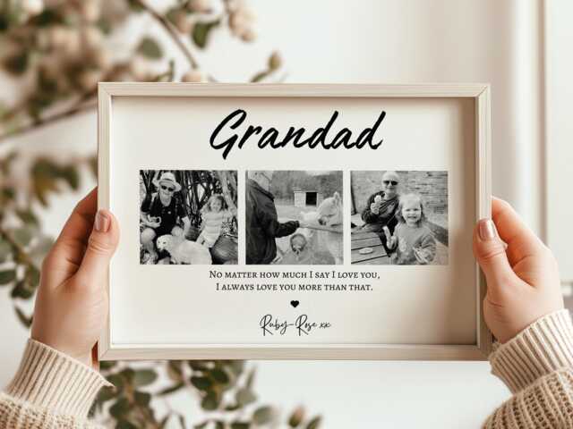 Personalised Grandad Photo Print Custom Family Memory Wall Art Gift Fathers Day Keepsake - image 1