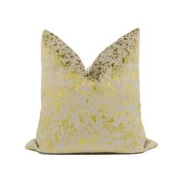 Olivia Bard - Alhambra Chartreuse Chic Modern Abstract Metallic Velvet Cushion Cover Handmade Throw Pillow Designer Home D??cor