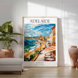 Adelaide Poster, Travel Print, Art, Coastal Decor, South Australia Australian Print - thumbnail 3
