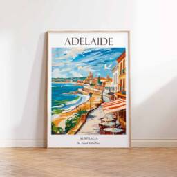 Adelaide Poster, Travel Print, Art, Coastal Decor, South Australia Australian Print - thumbnail 2