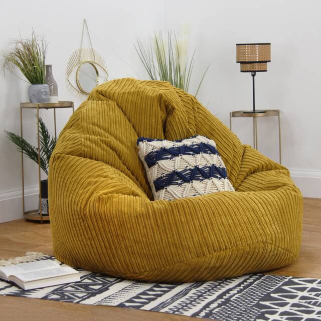 Jumbo Corduroy Bean Bag Chair, Handmade in The Uk, Beans Included, Adult & Kids Sizes Available - image 1