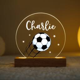 Personalised Led Football Lamp, Night Light Gift, Gifts For Bedroom, Birthday Kids, Boys Bedroom Nursery