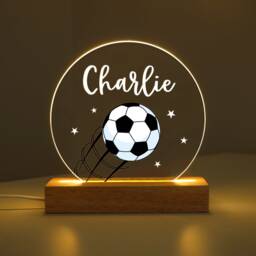 Personalised Led Football Lamp, Night Light Gift, Gifts For Bedroom, Birthday Kids, Boys Bedroom Nursery - thumbnail 3
