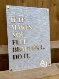 Marble Acrylic Wall Art - Beauty Salon Sign, Positive Quote - A3