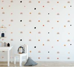 Boho Rainbow Wall Stickers Chic Decals Decor For Kids Rooms & Nurseries Baby Room Removable Vinyl Art - thumbnail 1