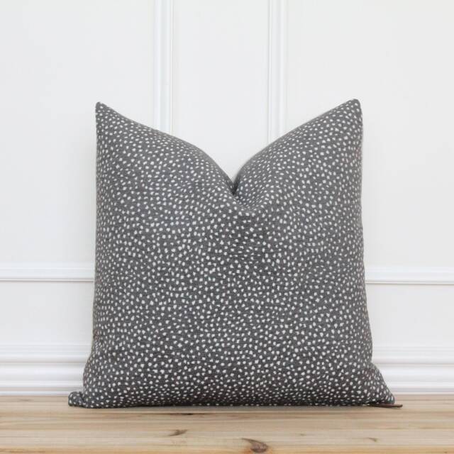 Charcoal Dot Pillow Cover Gray Spot Grey 20x20 Textured Designer Decorative Lumbar - Chloe - image 1