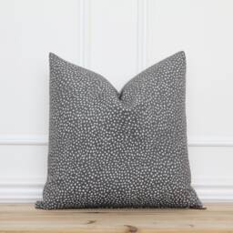 Charcoal Dot Pillow Cover Gray Spot Grey 20x20 Textured Designer Decorative Lumbar - Chloe - thumbnail 1