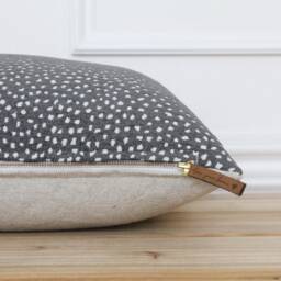 Charcoal Dot Pillow Cover Gray Spot Grey 20x20 Textured Designer Decorative Lumbar - Chloe - thumbnail 2