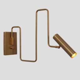 Mid Century Stilnovo Style Brass Wall Lamp Articulated Sconce Light - thumbnail 2