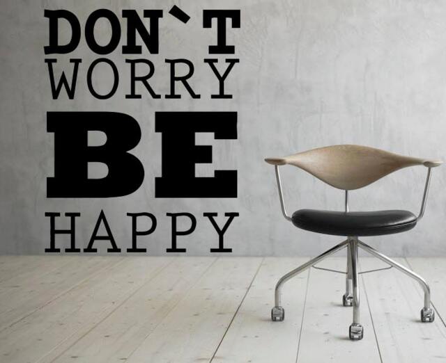 Quote Wall Vinyl Motivation Decal Don't Worry Be Happy Stickers Art Decor - 18Quo5 - image 1