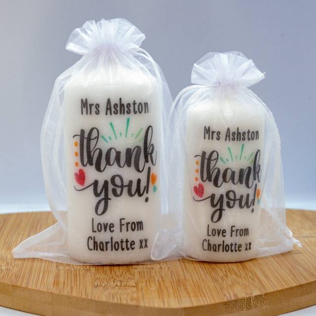 Personalised Thank You Teacher Candle End Of Term Assistants Appreciation Gift - image 1