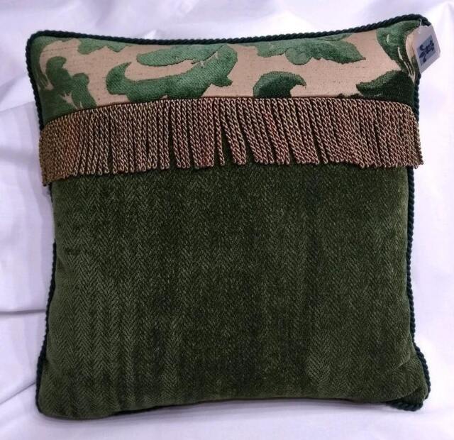 Holiday Brocade Pillow, Christmas Pillow 16x16, Victorian Velvet Cover & Insert - image 1