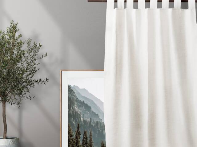 Linen Blackout Curtain, Tab Top, Farmhouse Bedroom Decor - image 1