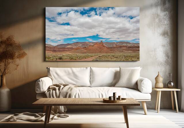 Mexican Hat Utah Photo Print, Desert Photography, Red Rock Photo, Home Decor, Fine Art Photography, Landscape Cloudy Wall Art - image 1