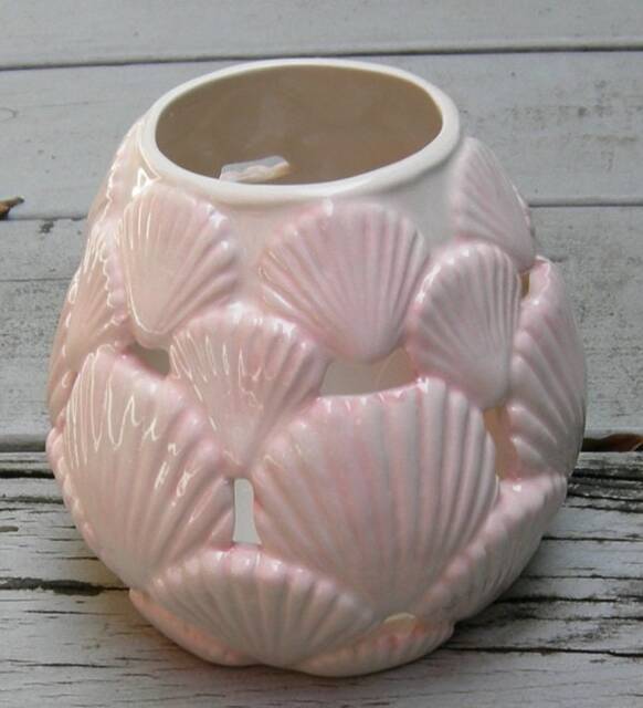 Custom Seashell Lantern/Ceramic Sea Shell Candle Base/Sea Shore Lantern/Tea Light Lantern/Beach - image 1