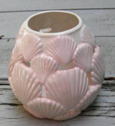 Custom Seashell Lantern/Ceramic Sea Shell Candle Base/Sea Shore Lantern/Tea Light Lantern/Beach - thumbnail 1