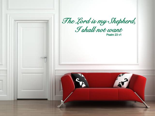 Psalm 23 Niv Christian Bible Quote Vinyl Wall Art Sticker Decal Mural. Home, Church, School Decor. Wall, Window, Mirror - image 1