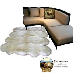 Handmade White Faux Sheepskin Rug - Plush Shag Fur Area - thumbnail 1