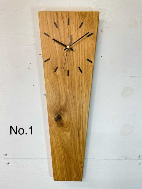 English Oak Long Narrow Modern Wooden Wall Clock, Wood Clock Uk, Rectangular Slim Clock - image 1