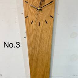 English Oak Long Narrow Modern Wooden Wall Clock, Wood Clock Uk, Rectangular Slim Clock - thumbnail 3