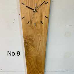 English Oak Long Narrow Modern Wooden Wall Clock, Wood Clock Uk, Rectangular Slim Clock - thumbnail 4
