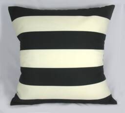 Awning Stripe - Black Stone Decorative Pillow Cushion Cover Accent Throw Indoor Outdoor
