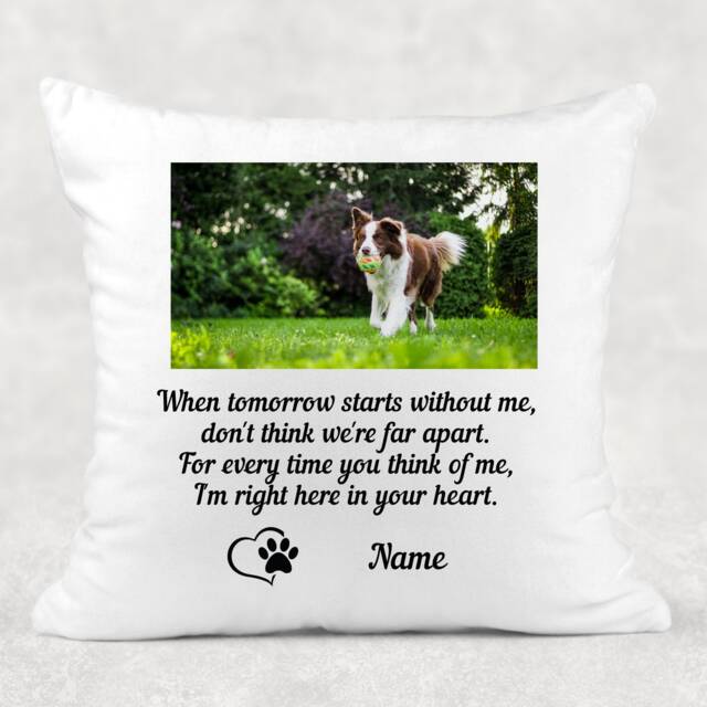 Pet Memorial Verse Photo Cushion Cover Pillow Case Custom Gift - Gift - image 1
