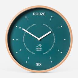Peacock Blue Wooden Silent Wall Clock - thumbnail 2
