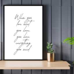 Everything You Need - Positivity Affirmation Wall Print Gift Bespoke Poster A5 A4 A3 Framed - thumbnail 2