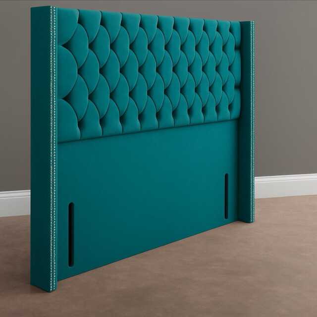Plush Velvet Wingback Headboard - 54 - image 1