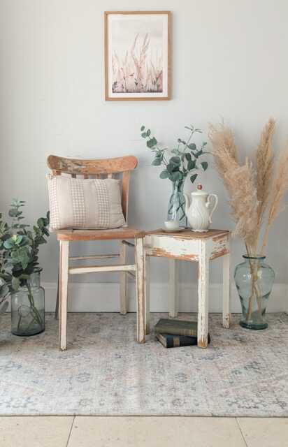 Quaint Vintage, Chair & Side Table Set ~ Country Cottage Style - image 1